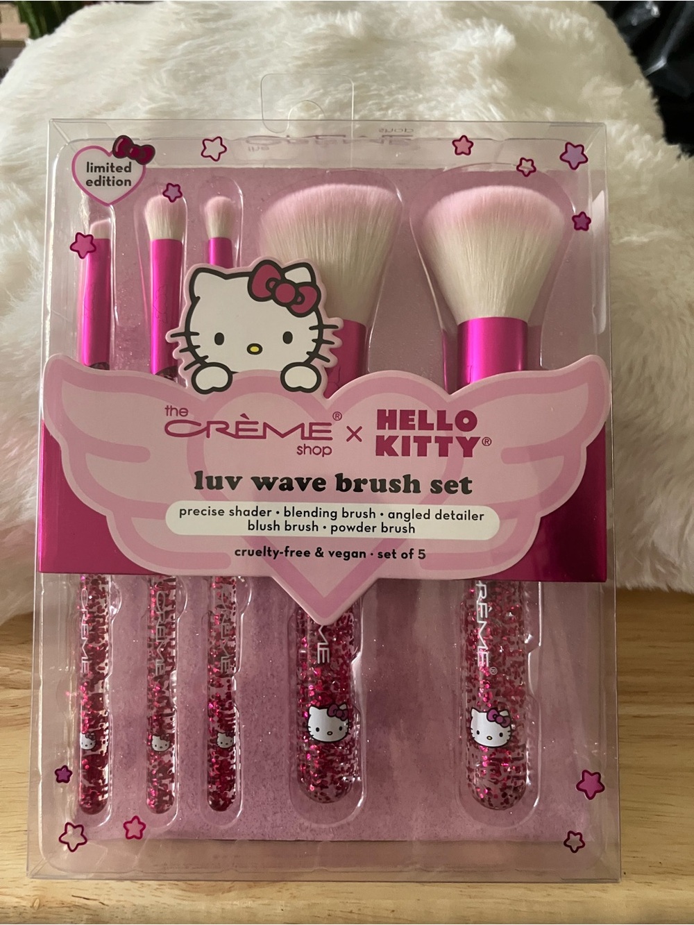 Hello Kitty Pink Glitter Luv Wave Brush Set